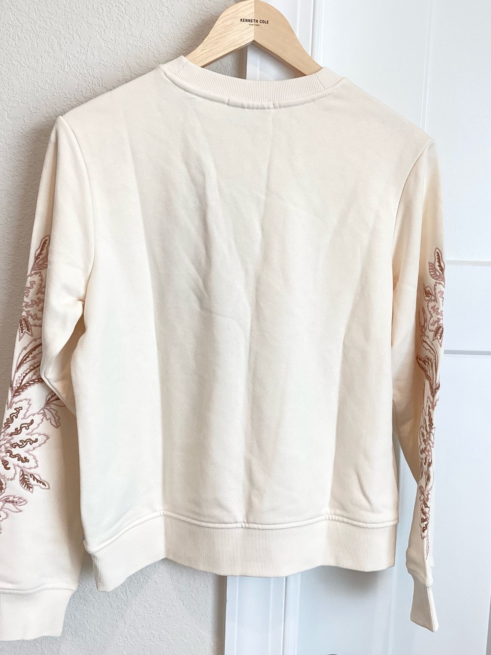 🐎Scotch & Soda Embroidered Sweatshirt MARFA Crew Neck New Small Ivory - Picture 7 of 10